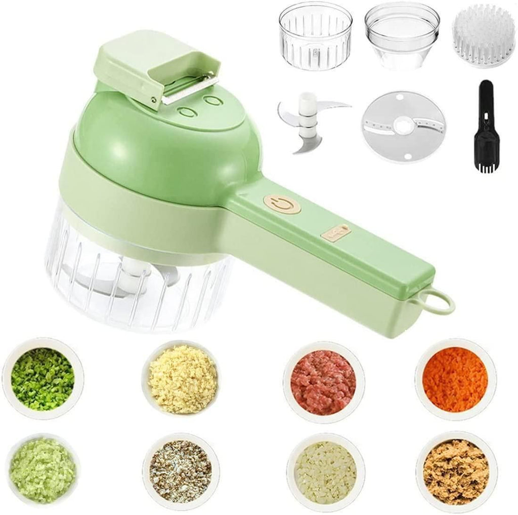 Chop, Slice & Dice Faster – 4-in-1 Portable Electric Vegetable Cutter
