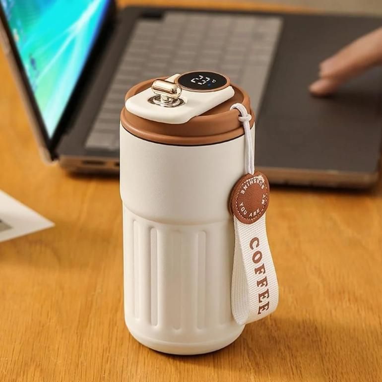 Smart Temperature Display Coffee Mug – 420ml Insulated Travel Tumbler
