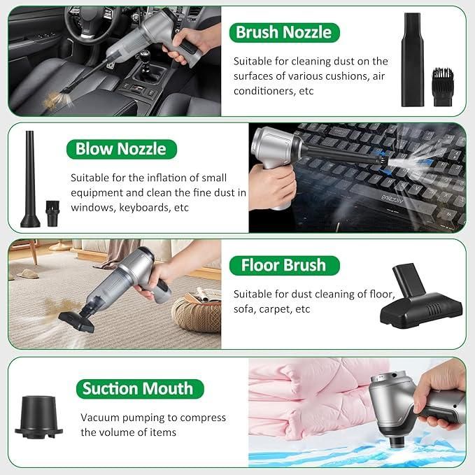 High-Suction Portable Mini Vacuum – USB Rechargeable Cleaner for Car & Home