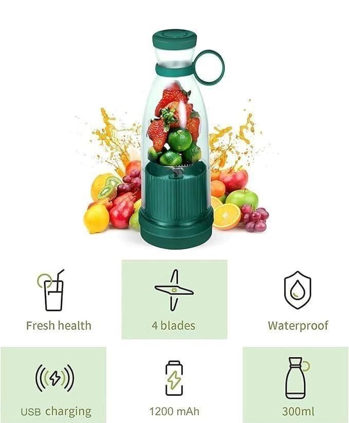 380ml Personal Smoothie Maker – Portable Electric Juicer Bottle for Travel
