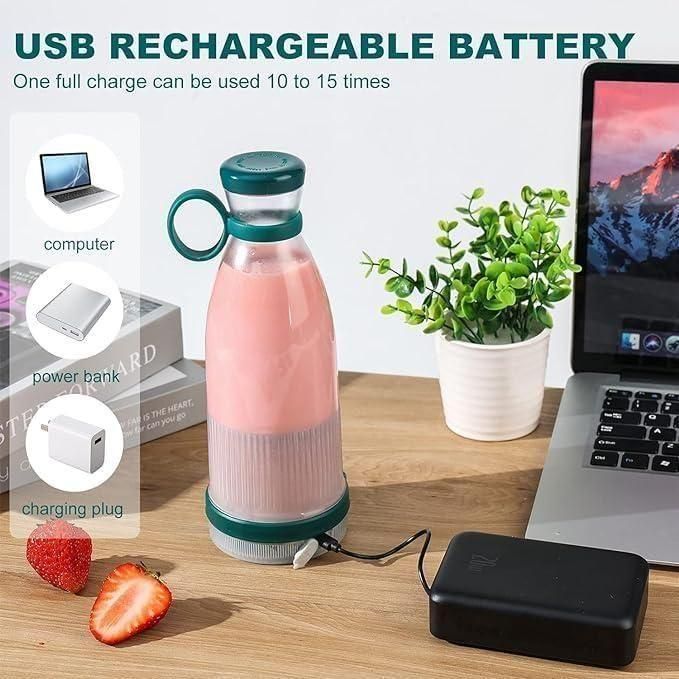 380ml Personal Smoothie Maker – Portable Electric Juicer Bottle for Travel