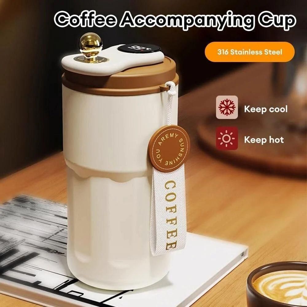 Smart Temperature Display Coffee Mug – 420ml Insulated Travel Tumbler